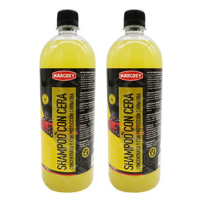 2 Shampoo Con Cera Platinum Auto Moto 1l Alta Espuma Margrey