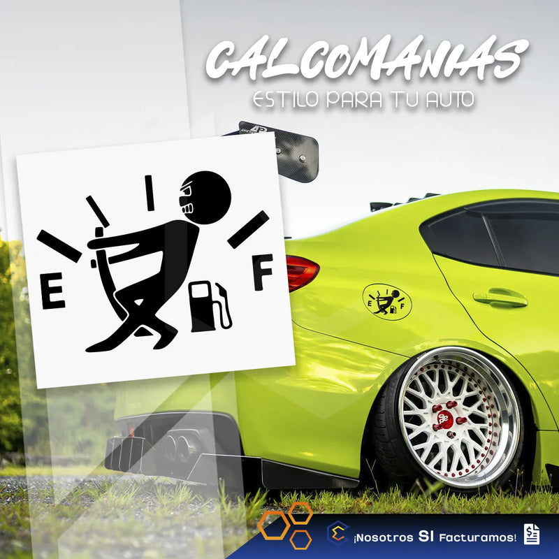 Calcomanía Muñeco Tanque Gasolina Negro Sticker Vinil 11cm