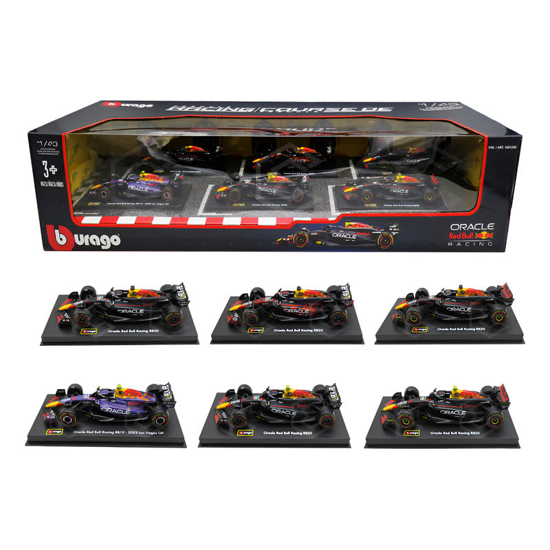 Red Bull Bburago Kit 6 Autos Formula 1 Colección Escala 1:43 Azul