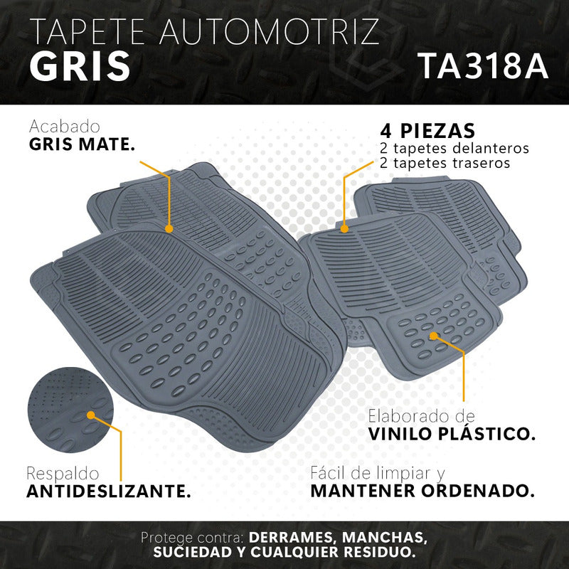 Tapete Automotriz Universal Hule Importado Juego 4 Piezas