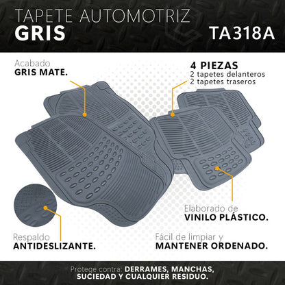 Tapete Automotriz Universal Hule Importado Juego 4 Piezas