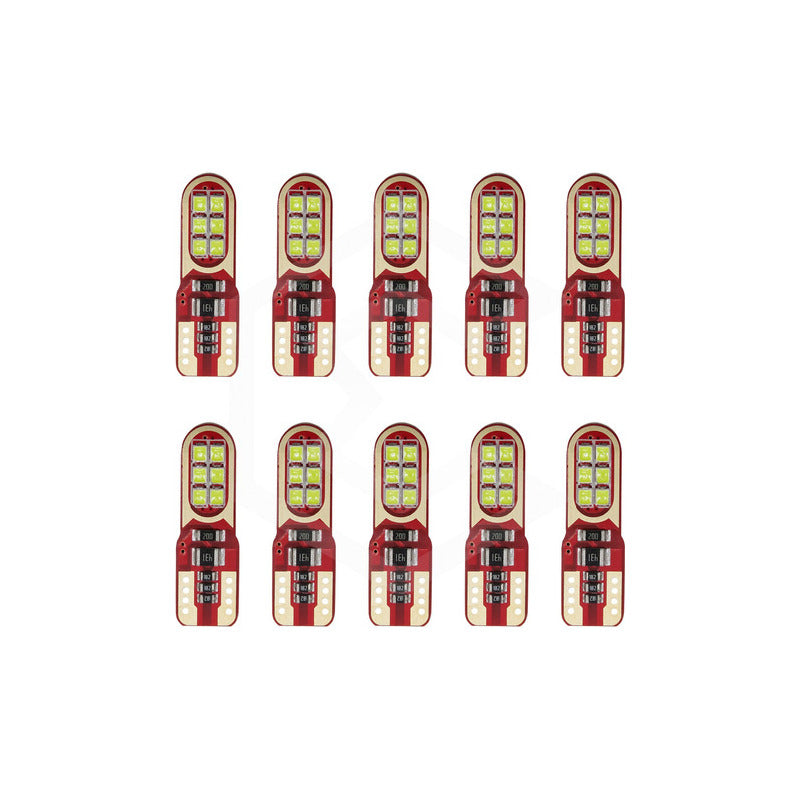 Kit 10 Focos De Pellizco 12 Led 3030  Canbus T10 12v Blanco
