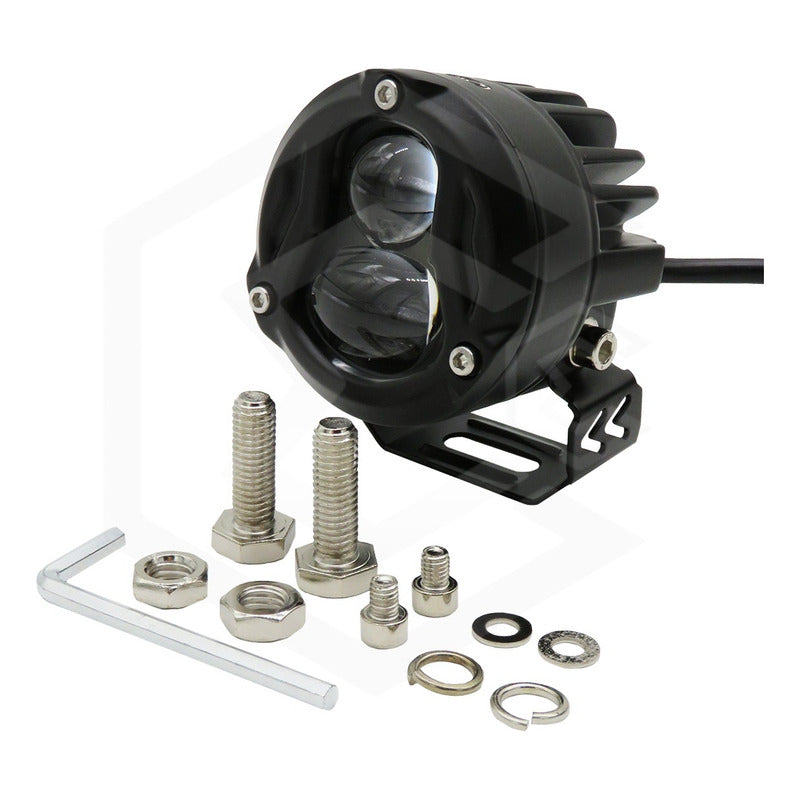 Faro Cuadrado O Redondo Lupa Bicolor 18,000lm 7 Led Uso Rudo