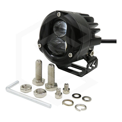 Faro Cuadrado O Redondo Lupa Bicolor 18,000lm 7 Led Uso Rudo