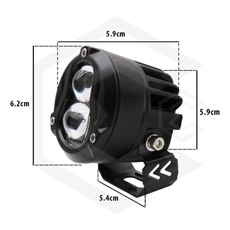 Faro Cuadrado O Redondo Lupa Bicolor 18,000lm 7 Led Uso Rudo
