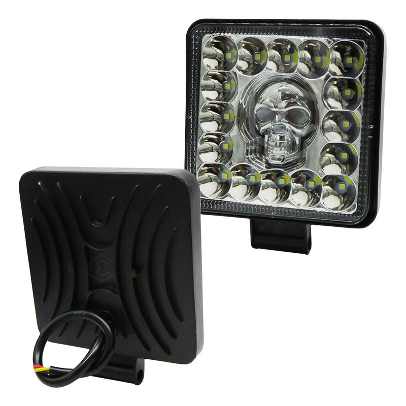 Par De Faros Calavera 26 Leds 4 Funciones Blanco-rgb 12-24v