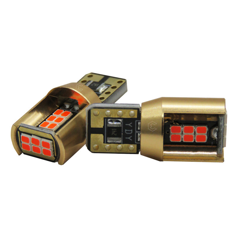 Par De Focos De Pellizco T10 18 Leds Canbus Aluminio 12v