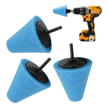 3 Conos Para Pulido De Rines Esponja Marca Etari Azul Corte 40