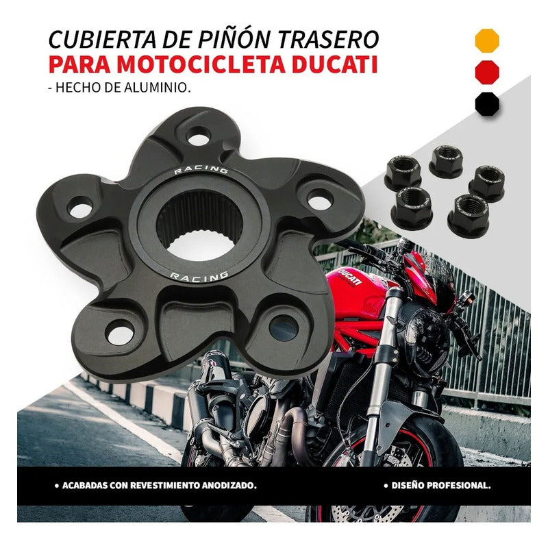 Cubierta De Piñon Trasero Con Tuercas Para Ducati 5 Birlos