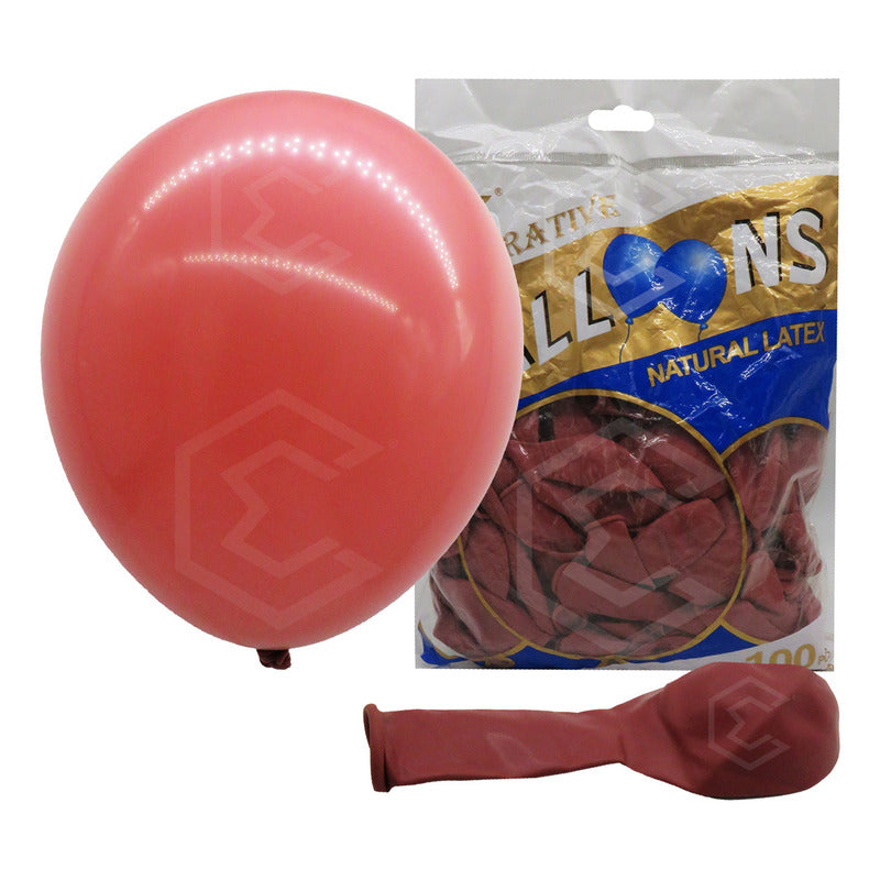 Bolsa 100 Globos Rosa Brillos #10 Adorno Fiestas Bodas Latex Rosa