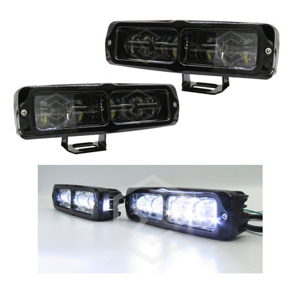 Par Faros Barra 4 Leds Blanco 4 Lupas Fijo 6'' PuLG 10-30v