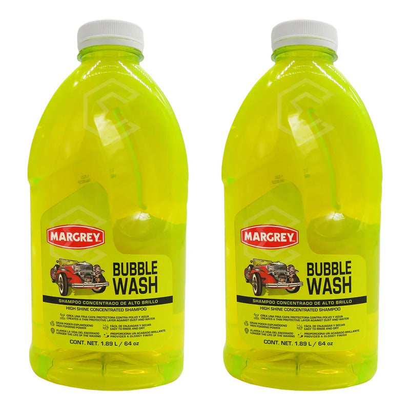 2 Shampoo Concentrado Alto Brillo Espuma Bubble Wash Margrey