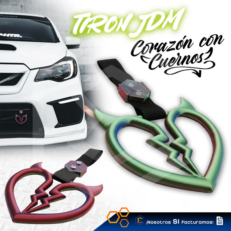Tiron Corazon Cuernos Jdm Tsurikawa Remolque Gancho Decorati