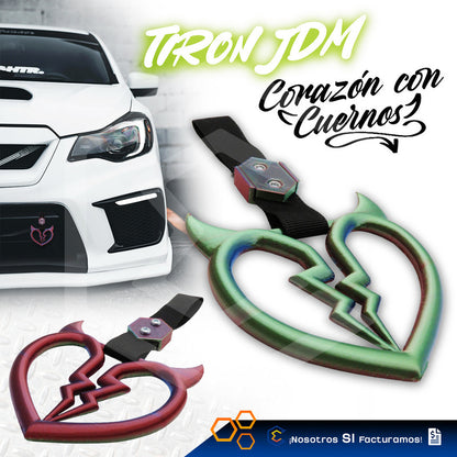 Tiron Corazon Cuernos Jdm Tsurikawa Remolque Gancho Decorati
