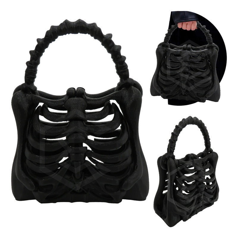 Bolso De Esqueleto Hueso Gotico Halloween Impresión 3d Petg