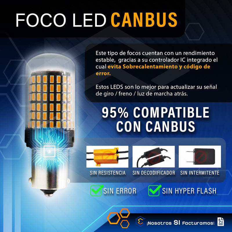 Par Focos 1156 1141 144 Leds Canbus Cristal Cuartos Stop 12v