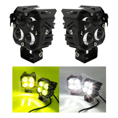 Faros Universal Cuadrado Blanco/ámbar Fijo 6 Led 26w 12-24v