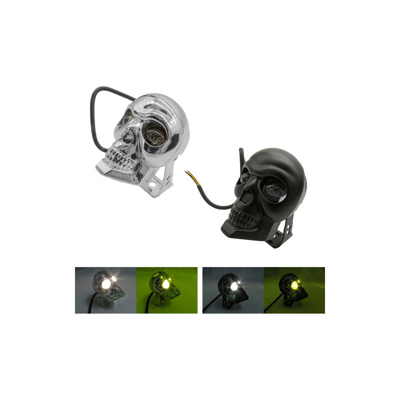 2 Faros Universal Calavera 12 Leds 3 Funciones Fijo 12-24v