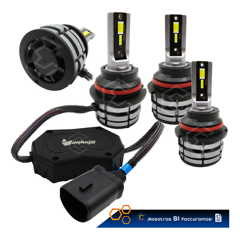 2 Focos Led 9007 Ventilador Alta Baja Tricolor 18000lm 12-24 9007