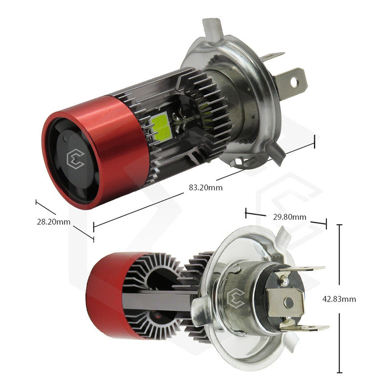 Foco Moto H4 12 Leds Csp Ba20d Con Ventilador 9000lm Reales