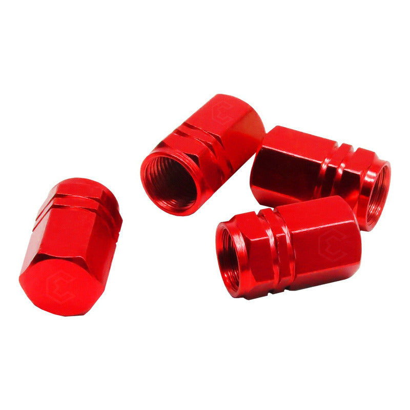 Kit 4 Tapon Cubre Pivote Válvula Metálico Hexagono Auto Moto