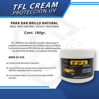 5 Crema Abrillantadora Tablero Facia Moldura Protección 180g Blanco