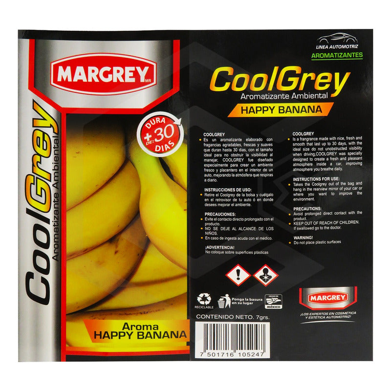 Aromatizante Auto Casa Ambiental Cool Grey Hoja Margrey30pza
