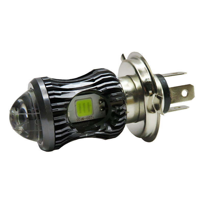 Foco Moto H4 Lupa Proyector Bicolor 30 Leds 2 Funciones H4