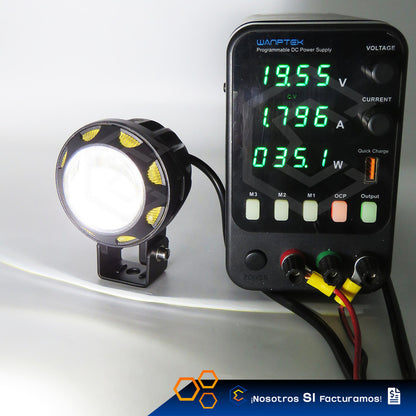 Par De Faros 16 Leds Lupa Blanco Ambar Flood Alta Baja 9-30v