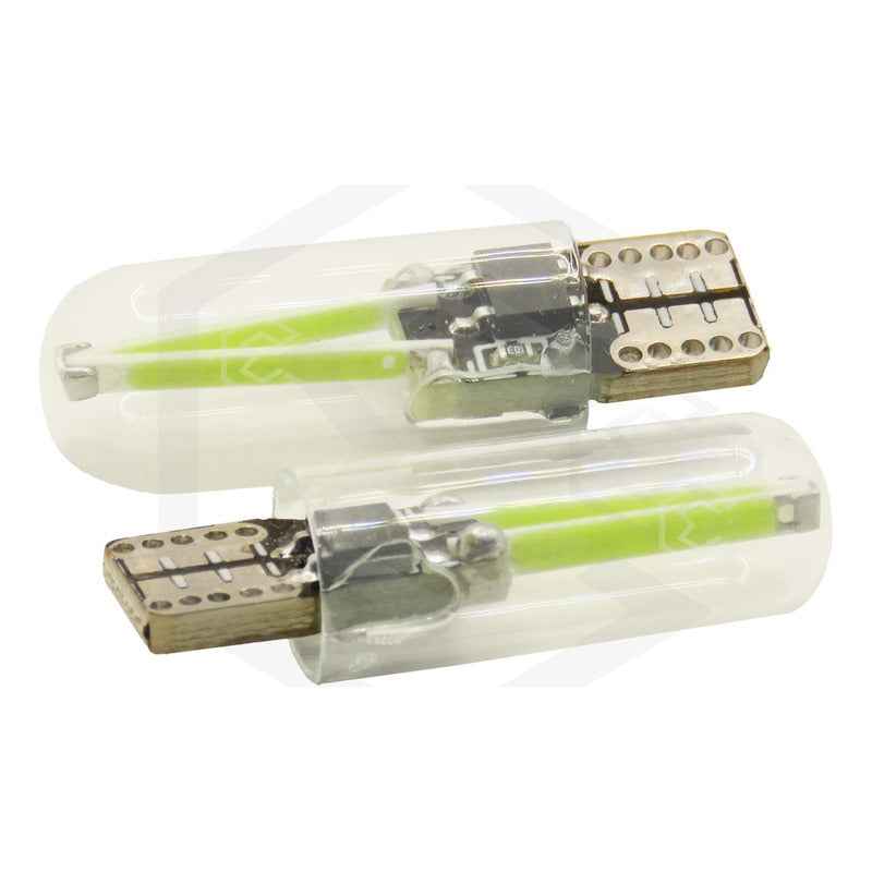 Par Focos De Pellizco Led Cob Vidrio Filamento Canbus T10 W5