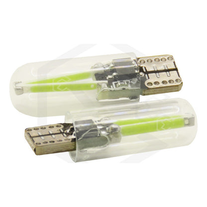 Par Focos De Pellizco Led Cob Vidrio Filamento Canbus T10 W5