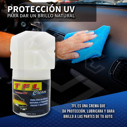 2 Crema Abrillantadora Tablero Facia Moldura Protección 250g Blanco