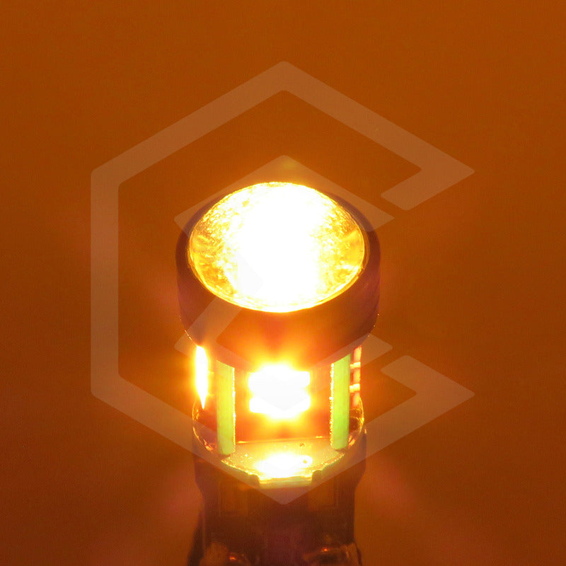 Par De Focos De Pellizco T10 15 Led Canbus Con Lupa 4010 12v