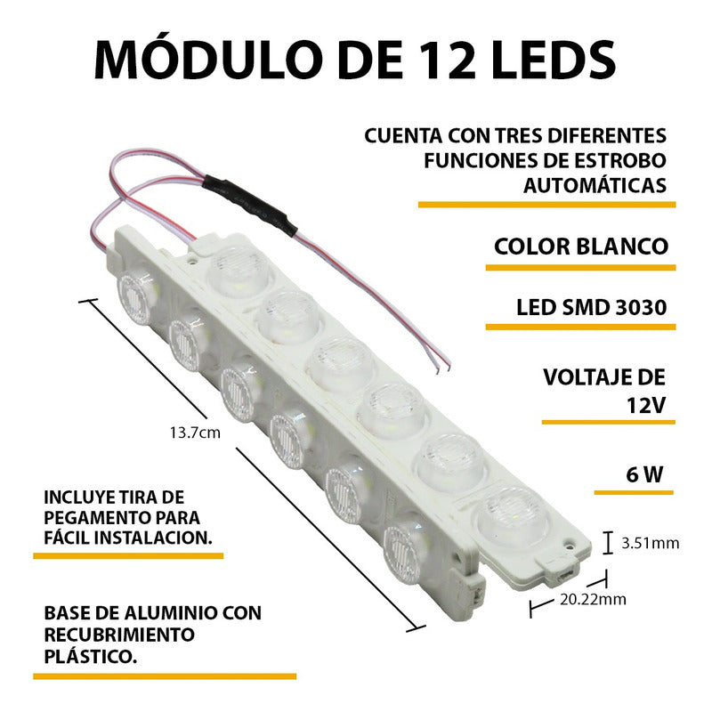 10 Módulos 12 Leds Código 3 Funciones Grúa Torrera 6w T