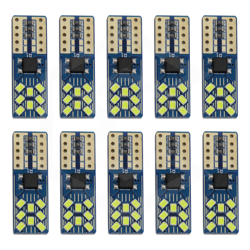 Kit De 10 Focos Pellizco T10 16 Leds Doble Polaridad Canbus