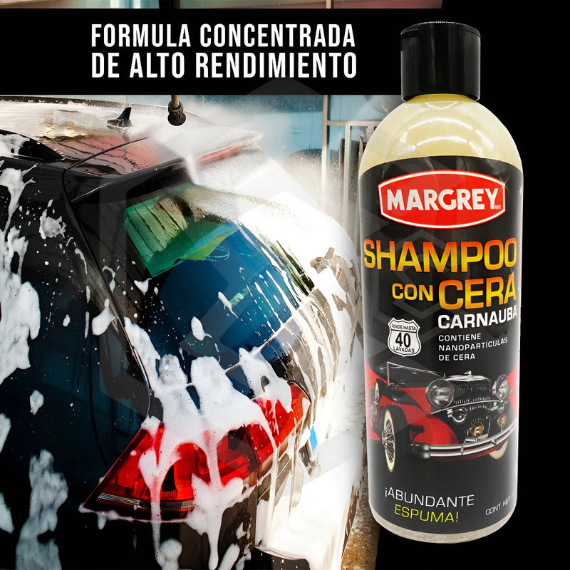 3 Shampoo Con Cera Autos Y Motos 1lt Alta Espuma Margrey