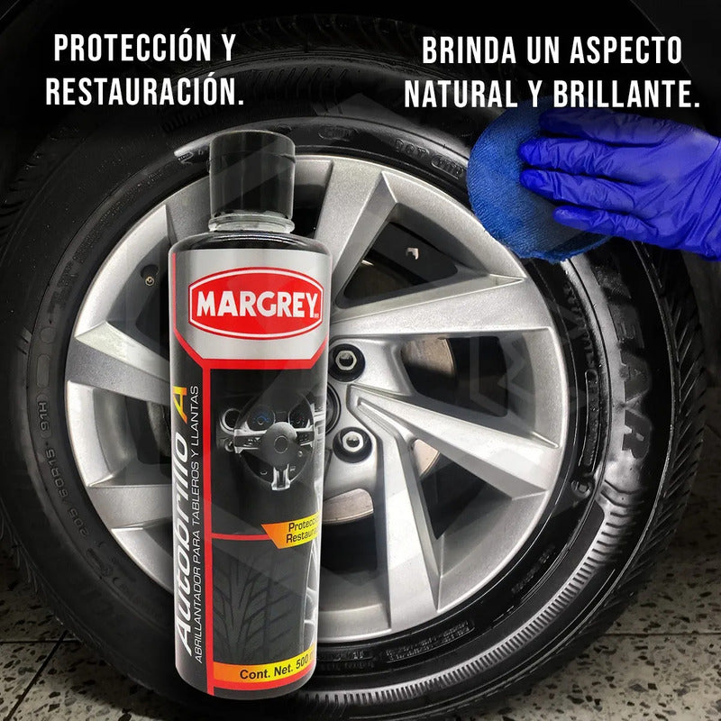 5autobrilloa 500ml Abrillanta Protege Tablero Llanta Margrey Blanco