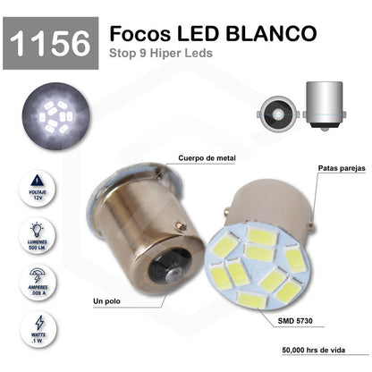 10 Focos 9 Leds 1157 1034 1156 1141 Direccional Reversa Stop