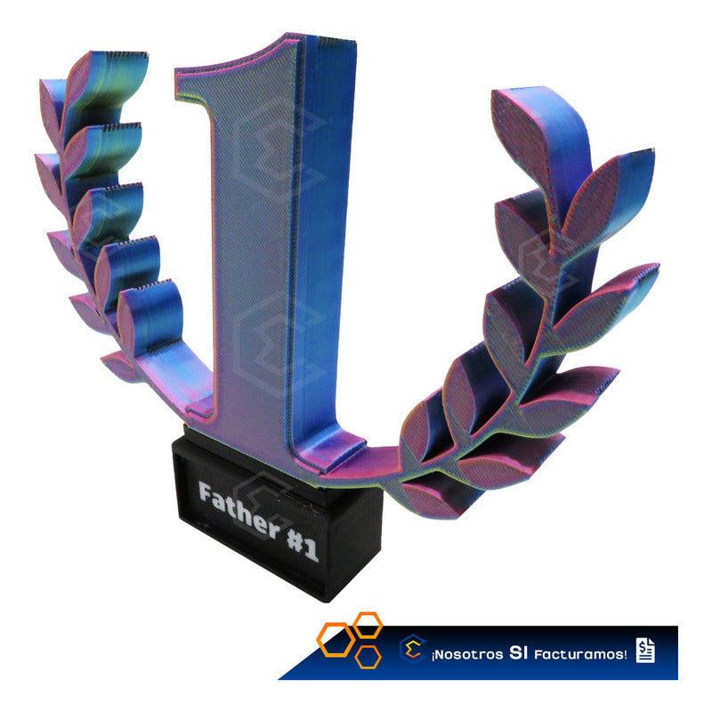 Trofeo Premio Papá #1 Regalo Día Del Padre Impresión 3d Petg