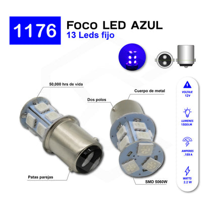 2 Focos 1157 1156 1176 3157 7440 7443 13 Leds Fijo Par Focos