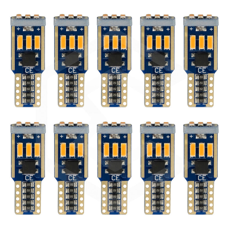 Kit 10 Focos De Pellizco T10 9 Leds Canbus No Error 4014 12v