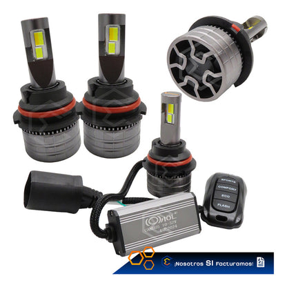 Kit 2 Focos 9004 24 Led Alta Y Baja Tricolor Control Nitroge 9004