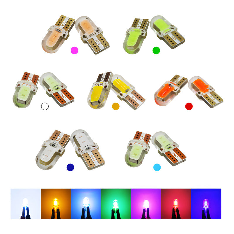 Kit 5 Pares  Focos Led Cob Pellizco T10 Silicon Auto Moto