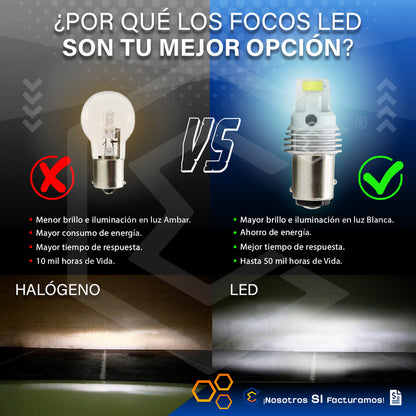 Par De Focos 1157 12 Leds Csp Canbus Fijo 10-60v 11w 1100lm