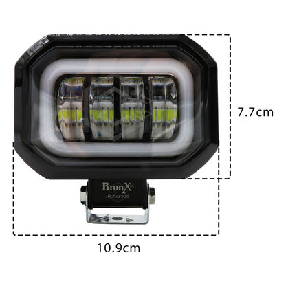 Par Faros Rectangular 4 Hiper Lupa Arillo Ángel Gel Estrobo