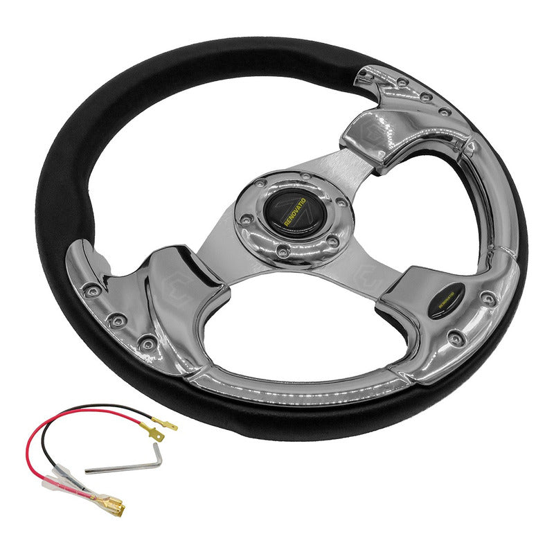 Volante Deportivo Universal De Metal Con 8 Pernos 320mm
