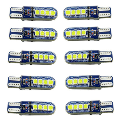 Kit 10 Focos Pellizco T10 8 Led Codigos 3 Funciones 12v T