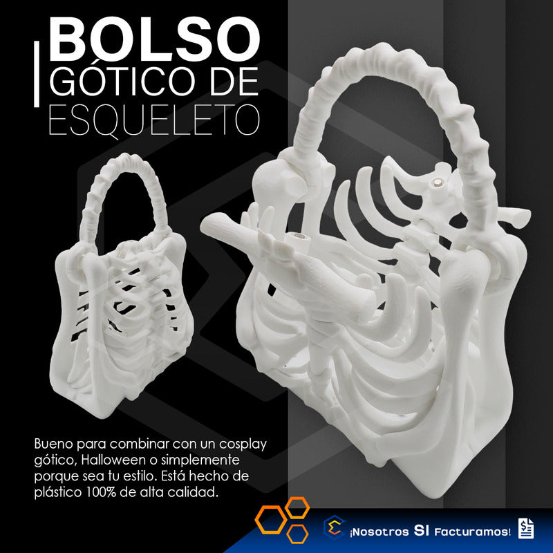 Bolso De Esqueleto Hueso Gotico Halloween Impresión 3d Petg
