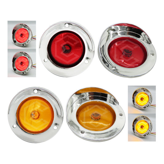 Par Plafon 9 Led Gel Redondo Bisel Cromo 2'' Estrobo 12-24v