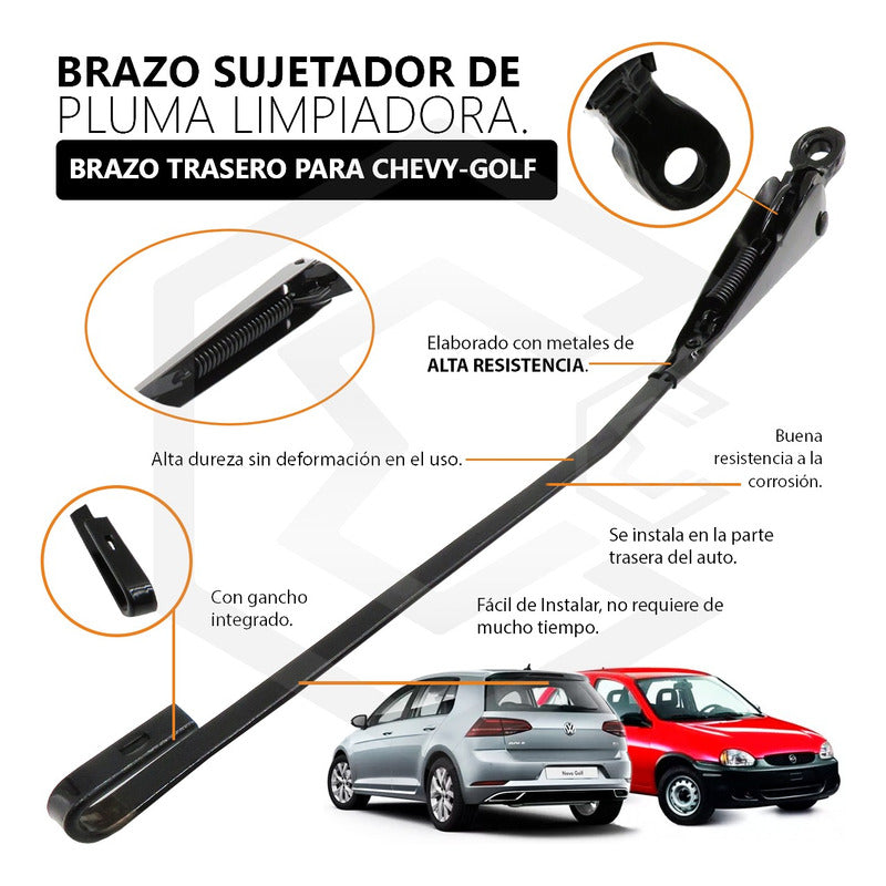 Chevy C1 C2 C3 Brazo Limpiador Trasero Chevrolet Negro
